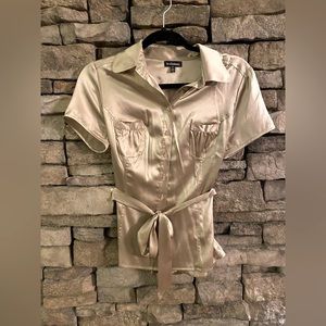 Le Chateau deep champagne satin blouse